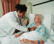 doctor and patient, color photo