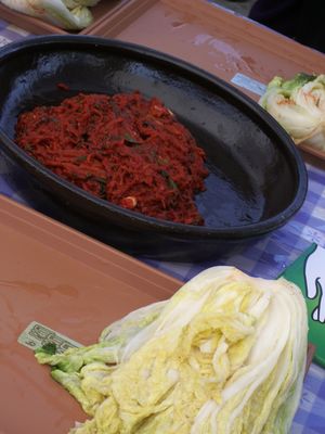 Kimchi making ingredients