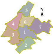 The seven districts of Athens.