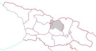 Dél-Oszétia fekvése Grúzián belül