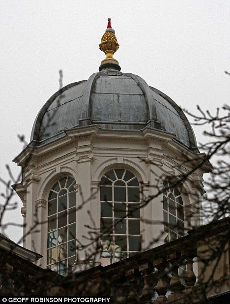 A Santa hat has also been spotted on The Octagon of nearby Clare Chapel