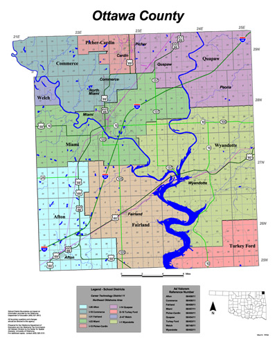 Map of School Districts in Ottawa County