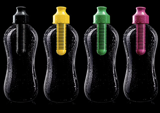 water bottle, plastic bottle, plastic, recycle, recyclable, karim rashid, bobble, green design, reusable water bottle, sigg bottle, carbon filter, filtered water