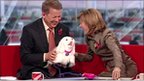 Bill and Sian with a toy dog