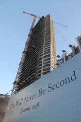 Construction of a new luxury apartment in downtown Beijing