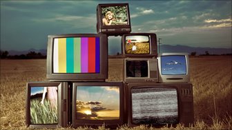 Televisions in a field