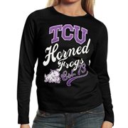 Texas Christian Horned Frogs Ladies Splashy Long Sleeve T-Shirt - Black