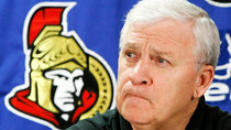 Ottawa Senators' head coach and GM Bryan Murray speaks to media during their season closing press conference at the Scotiabank Place in Ottawa on Friday April 18, 2008. The Senators were defeated four games straight in first round Stanley Cup playoffs by the Penguins. THE CANADIAN PRESS/Sean Kilpatrick 