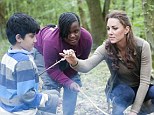 Kate tried some of the food the children had made on their campfire