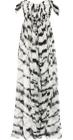 Alexander McQueen White Tiger printed silk-chiffon gown