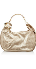Jimmy ChooSolar metallic brushed-leather hobo bag