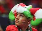 A Hungary fan shows their support