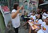 A Philippine health worker lectures pregnant women