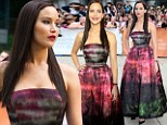 Back to the dark side: Newly brunette Jennifer Lawrence is almost unrecognisable as she vamps it up at Toronto film premiere in Gothic-style gown 