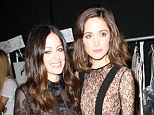 Fashion friends: Rose Byrne sneaked backstage at the Jill Stuart fashion show in New York on Saturday 