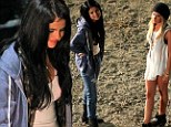 Selena Gomez gets a surprise visit from Disney pal Ashley Tisdale on the set of her movie The Getaway