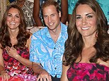 All change: Kate and William ditched their designer gear for colourful Solomon Islands outfits