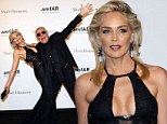 'Wild horses couldn't keep me away': Stunning Sharon Stone overcomes migraine and hospital visit to wow at amFar Gala