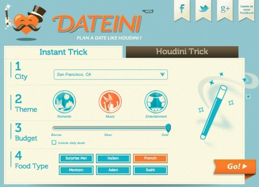 Dateini search 520x377 Going on a date tonight? Dateini wants to help you plan it like Houdini
