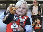 Gwen Stefani and her son Zuma head to LAX with some friends to catch a departing flight to London