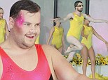 It's bound to be a (belly) flop: James Corden and Jack Whitehall sport costumes as they take part in synchronised swimming... while Jamie Redknapp sticks to shorts