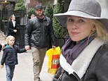 Must get on with it! Naomi Watts and Liev Schrieber stock up on supplies in New York following Superstorm Sandy