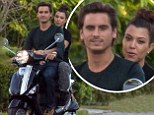 Kourney Kardashian and Scott Disick go for a spin on a scooter and look content in each other's company in Miami