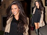 It's not Halloween anymore! Michelle Keegan steps out for dinner sporting a schoolgirl look in knee-high socks 