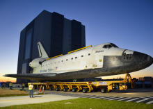 Shuttle Atlantis, NASA's last orbiter, departs for museum duty