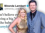 Not so fast! Blake Shelton and Amanda Lambert quash pregnancy rumours...but country star jokes he know he's 'gained some weight'