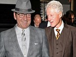 What could they have talked about? A suited Kevin Spacey joins Bill Clinton for plush dinner in London 