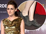 There's no business like shoe-business: Golden Girl Kristen Stewart tarnishes red carpet look by changing into scruffy trainers