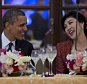 Celebration: Obama enjoys a joke with PM Shinawatra during a state dinner in Thailand