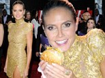 Just don't drop any on your dress! Heidi Klum hits McDonalds for a hearty burger and fries after stunning AMAs appearance