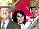Legend: Dallas star Larry Hagman, pictured (left) in the iconic show with Linda Gray in 1978 and (right) on November 15, has died at the age of 81 after complications with cancer. He was famed for portraying J.R. Ewing on the hit show