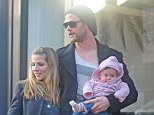 Family guy: Actor Chris Hemsworth spends time with his family during a shopping trip in Notting Hill on Sunday