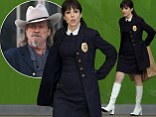 Suited and booted! Mary Louise Parker sports white knee-highs on set of new cop film... while co-star Jeff Bridges shoots scenes in his trusty cowboy hat 
