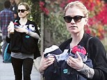 Out for a walk: Anna Paquin was spotted out with her three-month-old twins in Venice, California, on Sunday