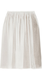Chloé Pleated silk-blend georgette skirt