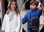 Baby it's cold outside! Celine Dion bundles up in oversize coat while son Eddy keeps cosy in furry jacket for Paris outing