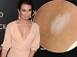 Foundation fail! Lea Michele's attempts to cover up a blemish fall flat as she shows some major cleavage in low-cut dress