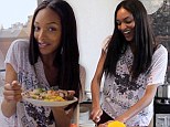 'See, I do eat': Supermodel Jourdan Dunn stars as host of new online cooking show, whipping up Jamaican-style jerk pork