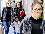 Geek chic! Jennifer Lopez goes from sexy to studious in thick-rimmed black glasses for family day out