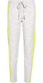 Les Chiffoniers Neon-trimmed drawstring leather pants
