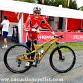 Jaroslav Kulhavy (Czech Republic) poses with his brand new gold Specialized Epic, a surprise present for winning the Olympic Games. He didn't race it in the team relay, but look out for it on Saturday in the cross country.