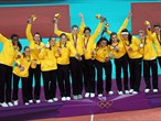 Brazil celebrate gold on the podium