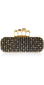 Alexander McQueen Long Knuckle studded leather box clutch 