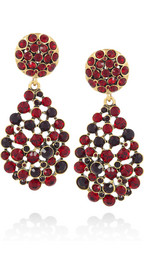 Oscar de la Renta 24-karat gold-plated crystal clip earrings