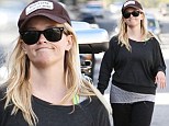 Casual: Reese Witherspoon dressed for comfort as she hit the shops in LA on Sunday 