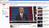 Barack Obama's 2013 inauguration speech on YouTube
